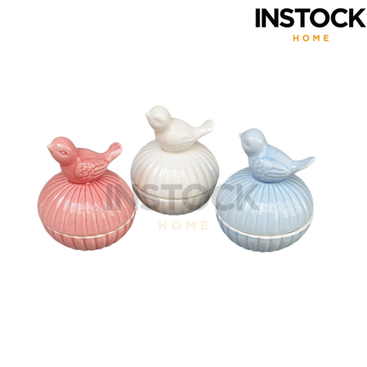 Sparrow Top Storage Jar - Available In 3 Colors