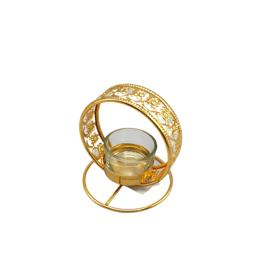 Golden Flower Candle Holder – Available In 3 Design