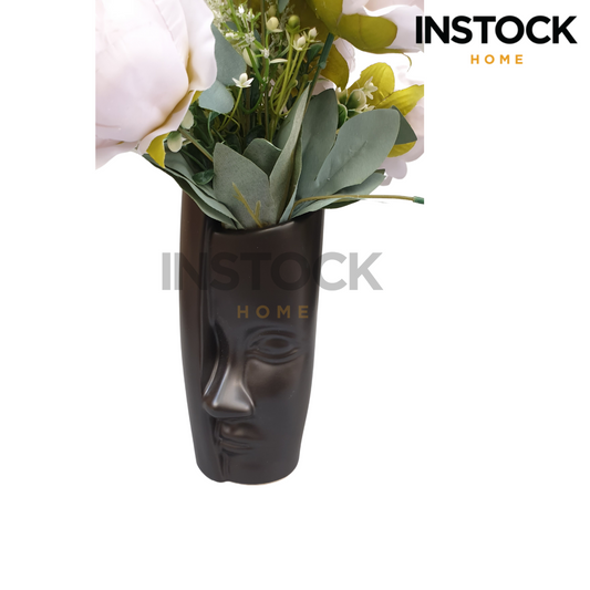 Table Face Vase - Black Statue