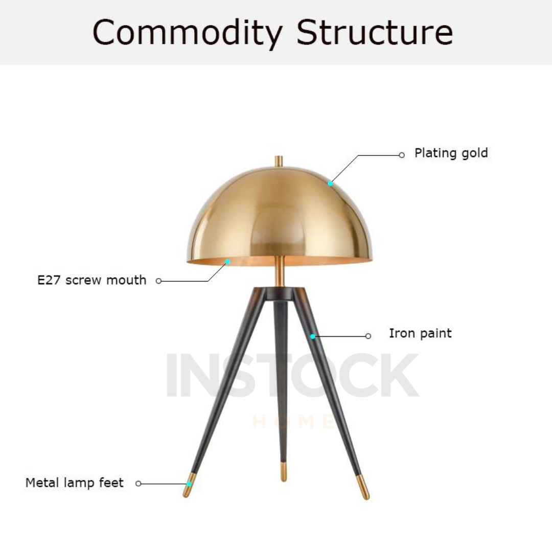 Table Lamp Nordic Tripod Mushroom Head Creative