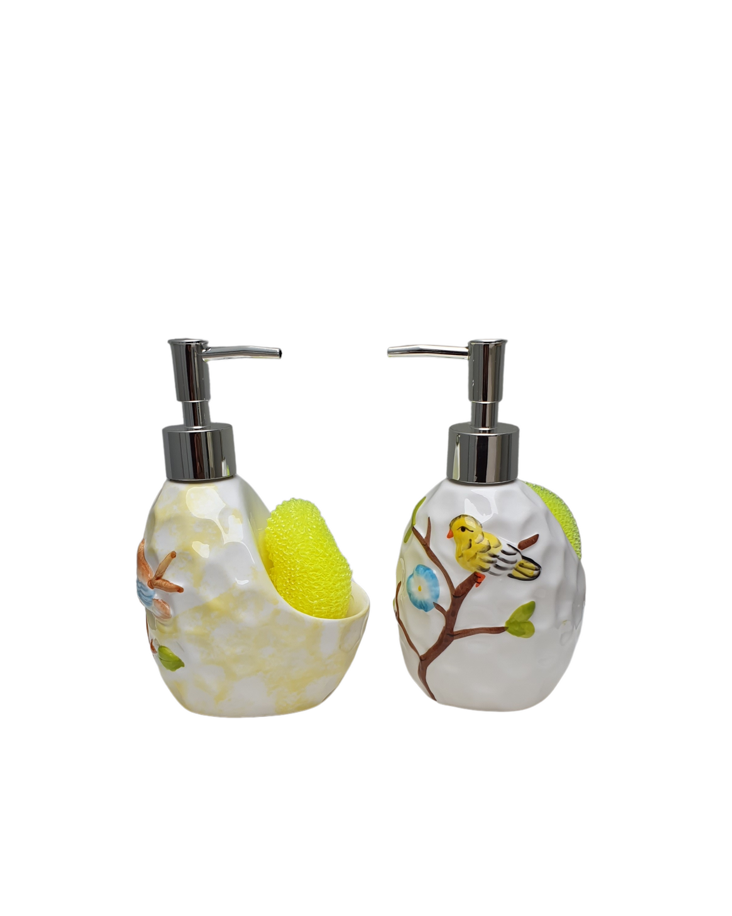 Ceramic Shampoo Dispenser with Soap Holder - Available In 2 Designs