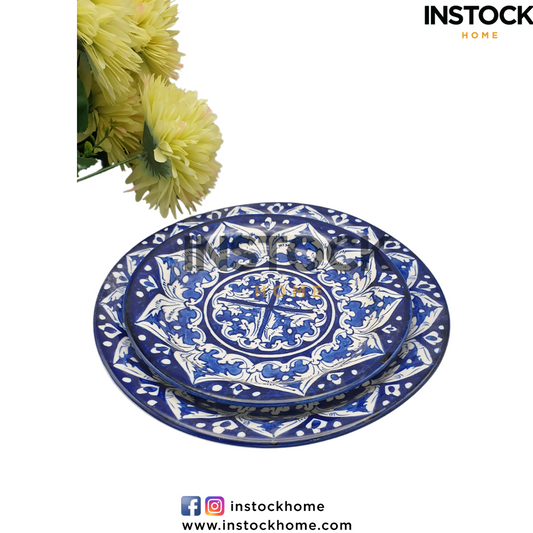 Blue Pottery Plate- Available In 2 Sizes