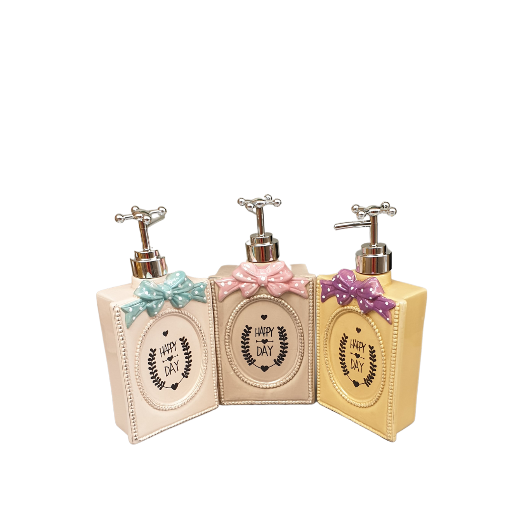 Happy Day Ceramic Soap Dispenser - Available In 3 Colors