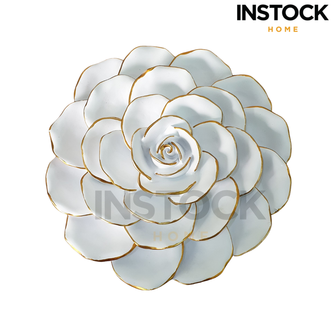 White Wall Hanging Flowers - Available In 2 Sizes