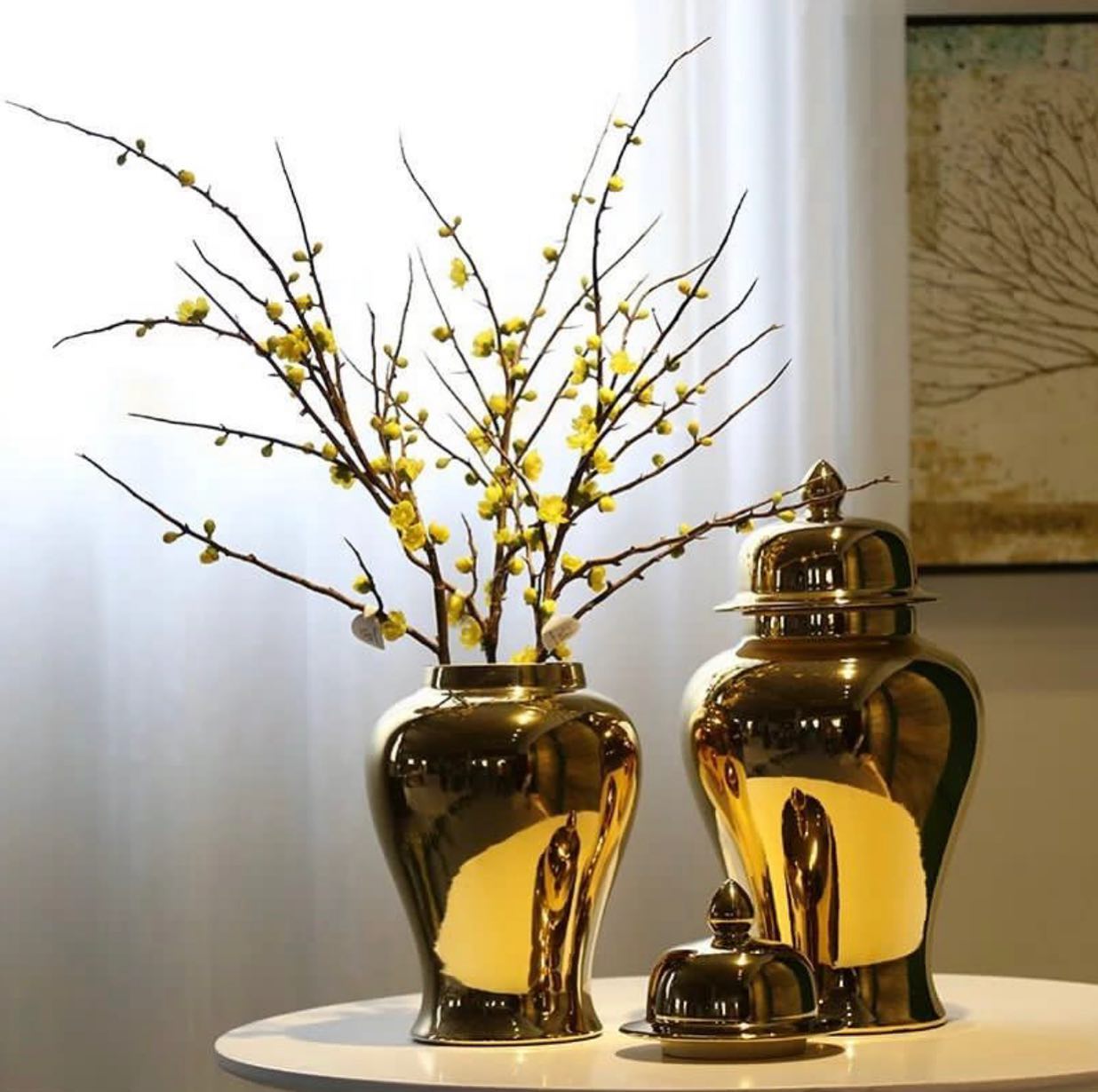 Ceramic Golden Urn - Available in 2 Sizes