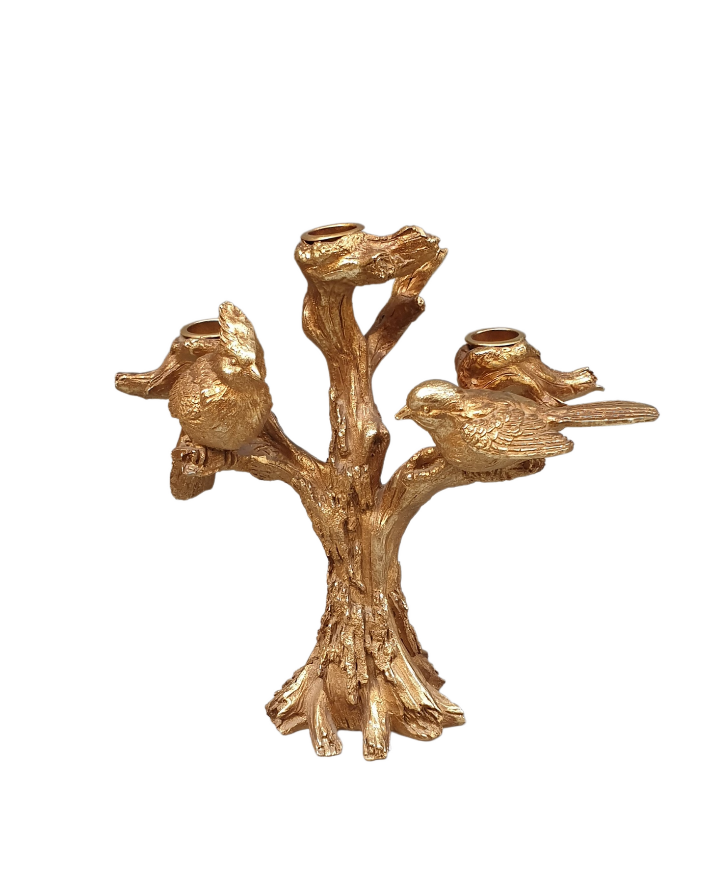Sparrow On Tree Candle Holder Golden - Available In 3 Designs