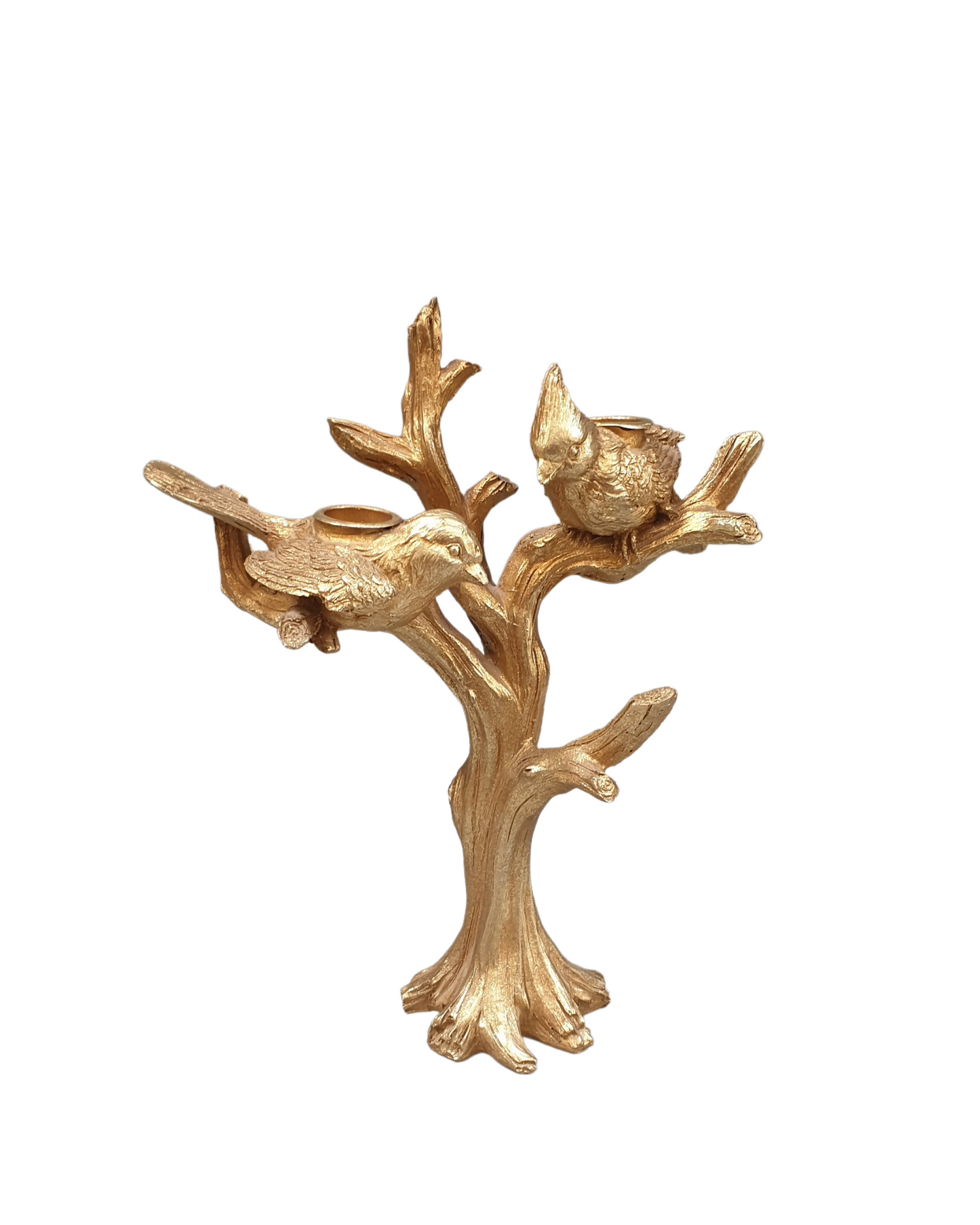 Sparrow On Tree Candle Holder Golden - Available In 3 Designs