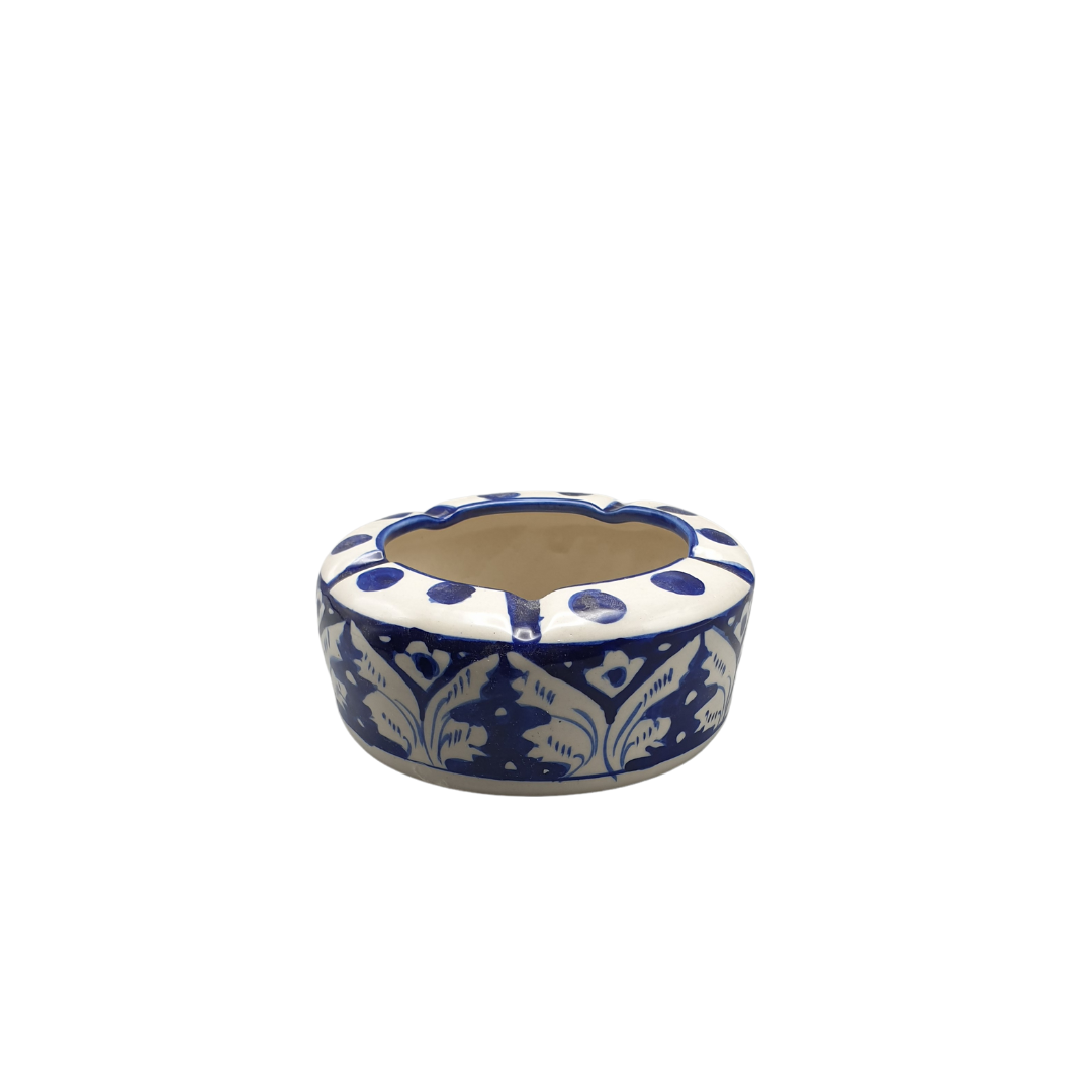 Blue Pottery Ashtray Ceramic