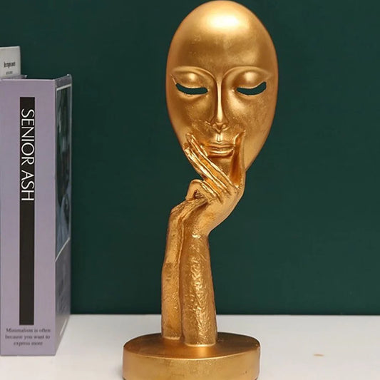 Beauty Face Sculpture - Golden