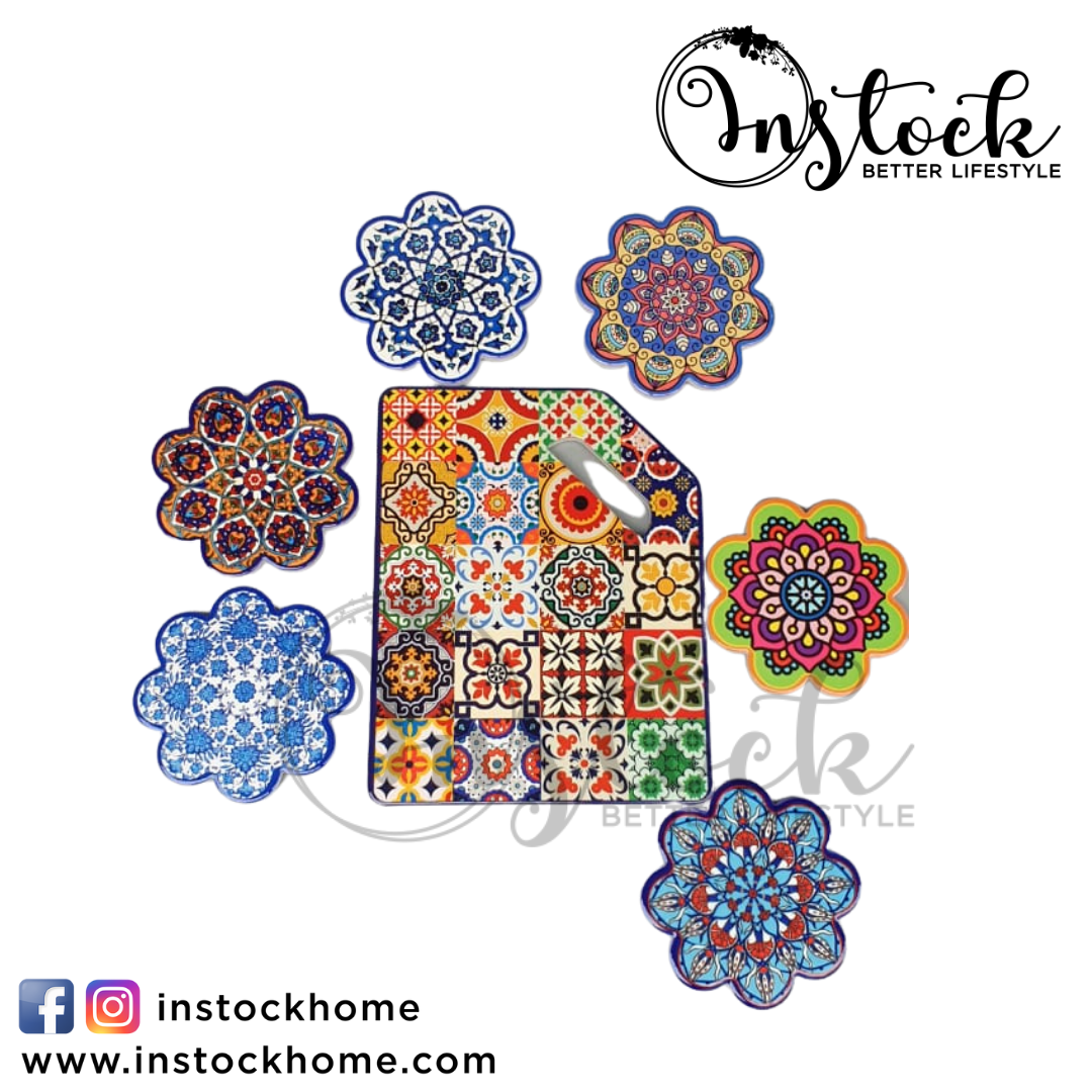 Ceramic Table Mats With Set Of 6 Coaster