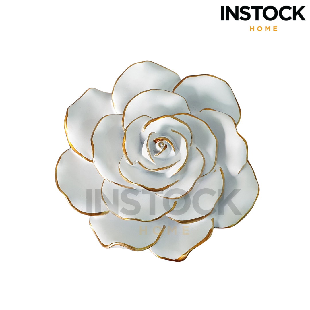 White Wall Hanging Flowers - Available In 2 Sizes