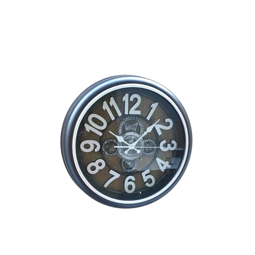 Wall Clock - Black With Silver