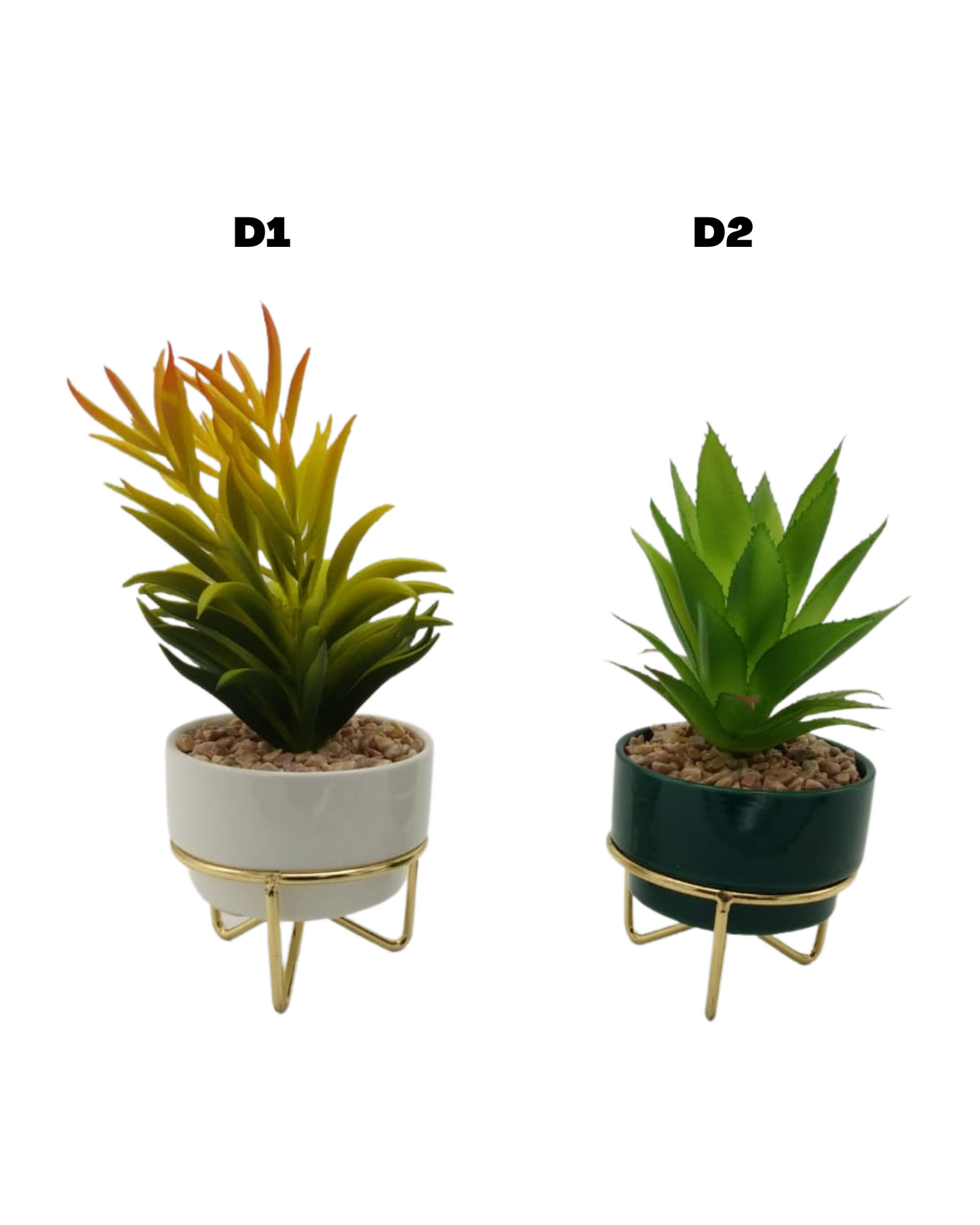 Ceramic Planter With Golden Stand - Available in 2 Design