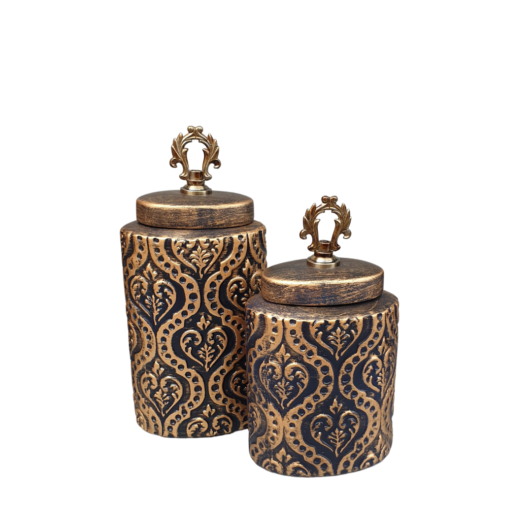 Brown & Golden Urn - Available In 2 Sizes
