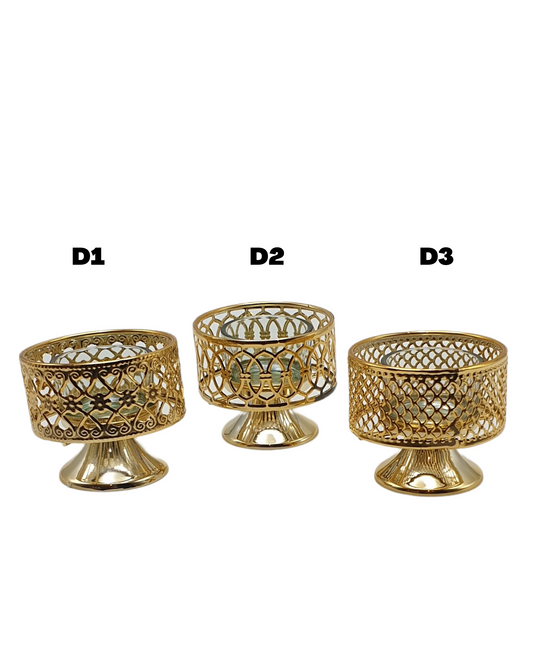 Golden Flower Candle Holder - Available In 3 Design