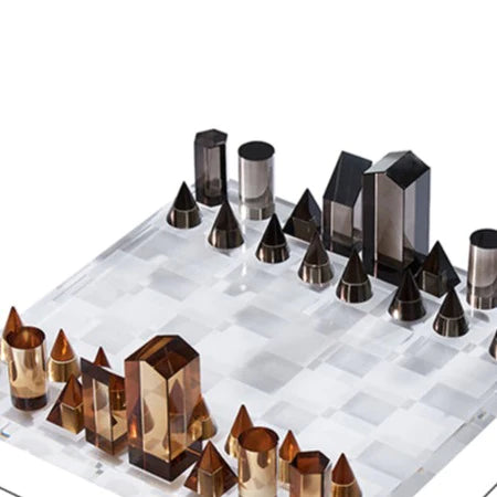 Transparent Chess Set - Brown & Black