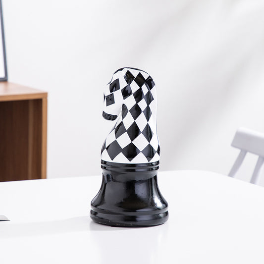 Black and White Chess Decorative - Knight