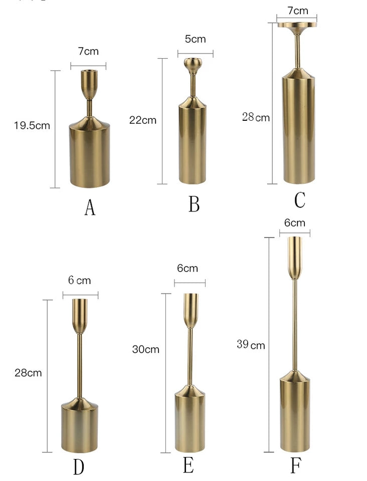 Set of 6 Candle Stands - Metal