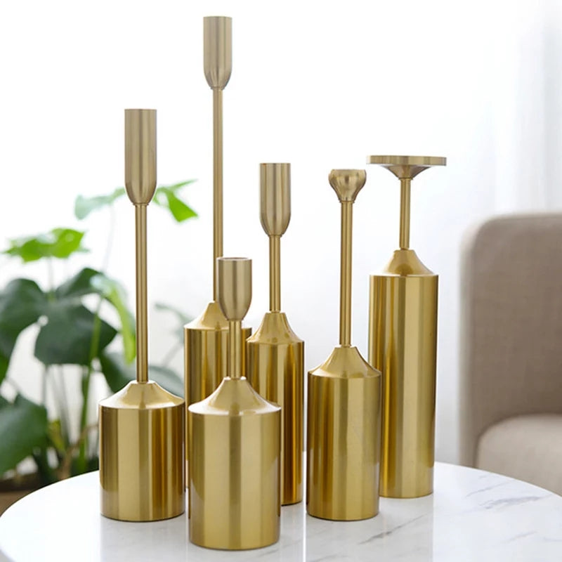 Set of 6 Candle Stands - Metal