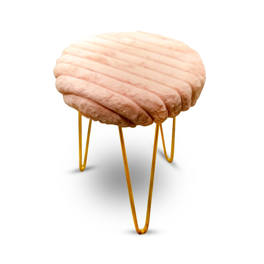 Pink Stool With Golden Legs