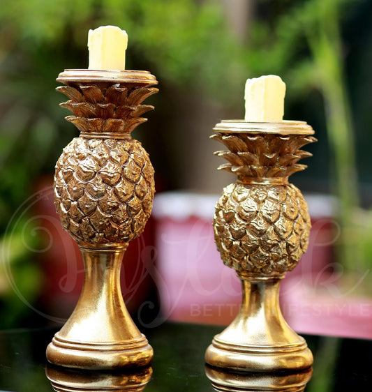 Golden Pineapple Candle Holders - Available in 2 Sizes