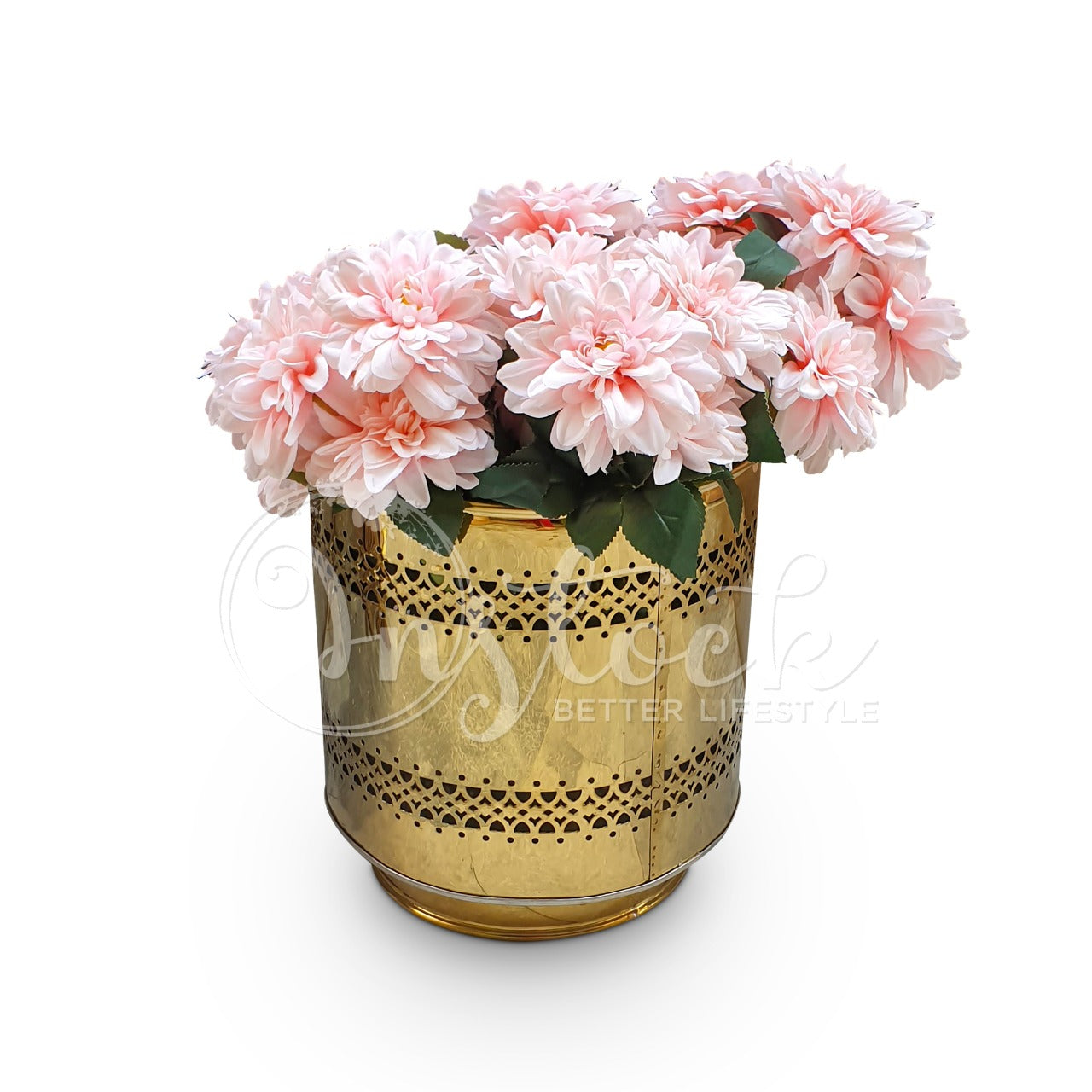 Metal Flower Pot - Golden