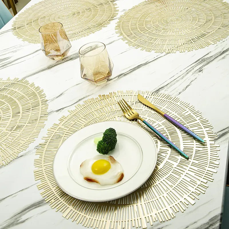 Round Golden Placemats (Set of 6)